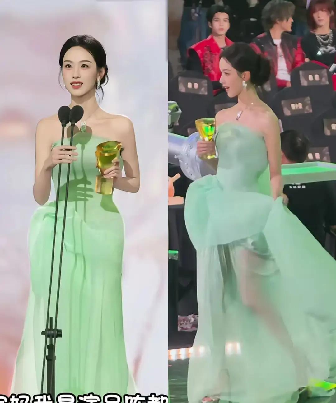 当别的明星还在背稿时，她已经用一道初中物理题封神了。陈都灵领奖时说：“月亮