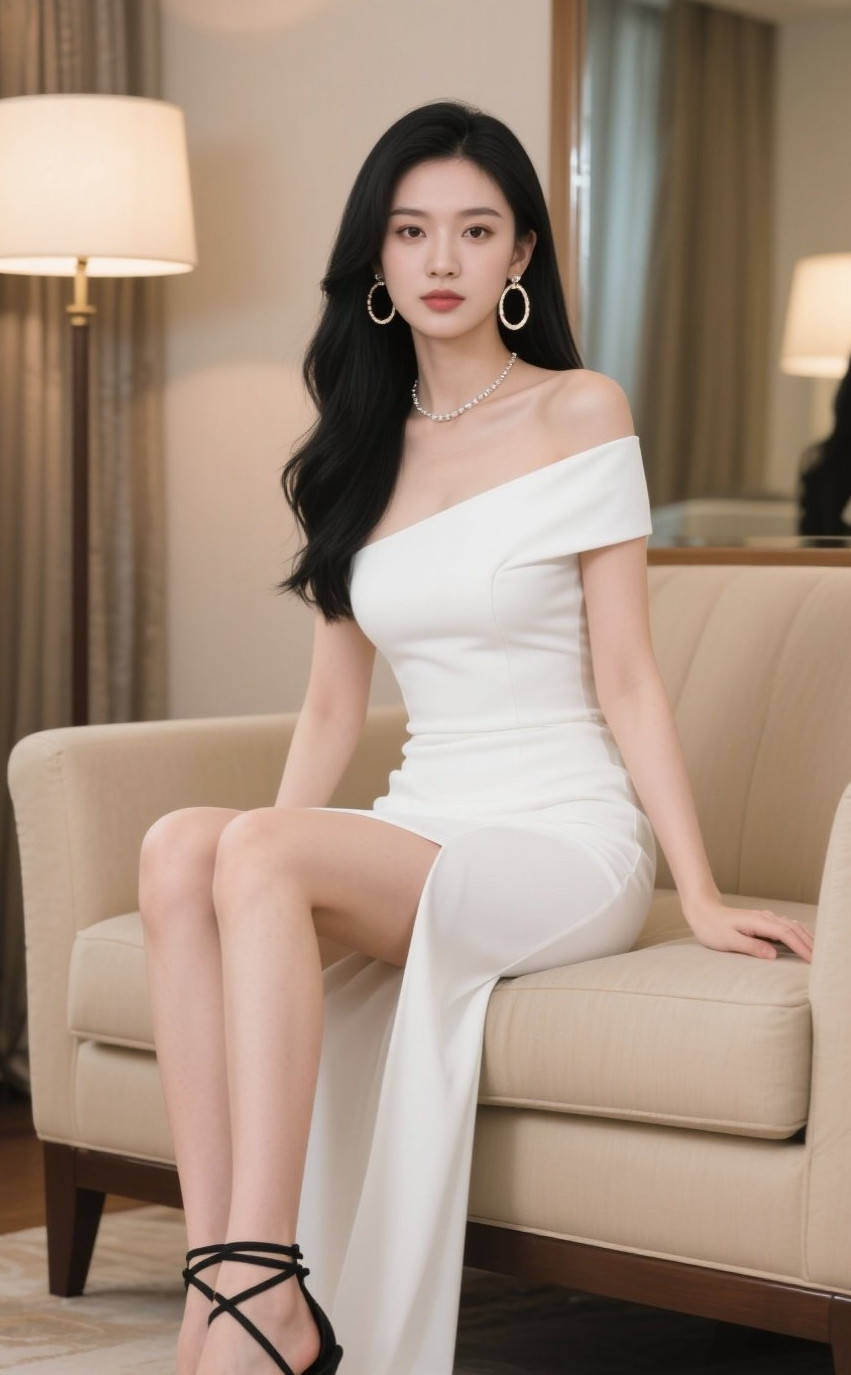少妇侧坐优雅气质满分写真