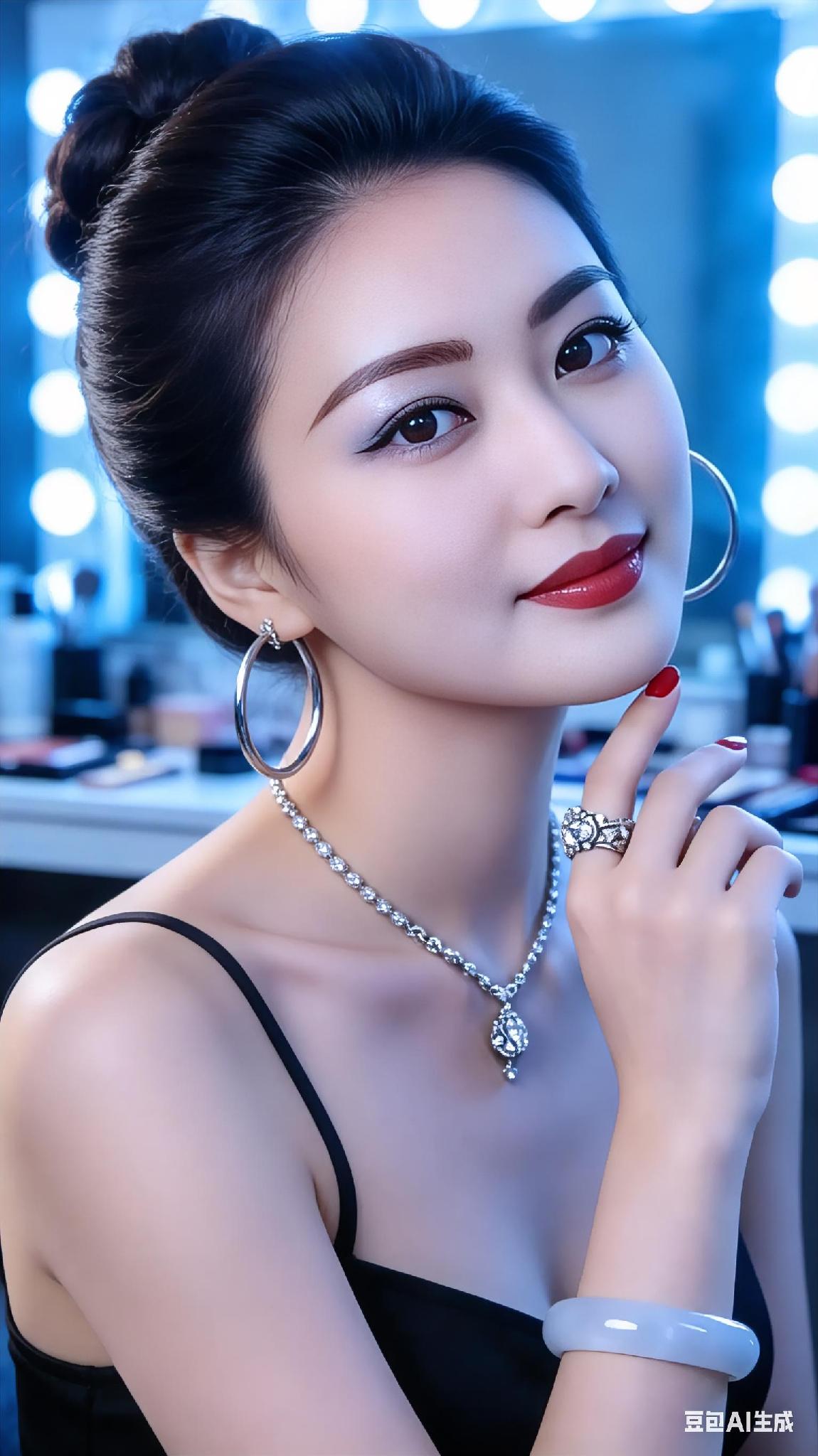 肤白貌美的美女，皮肤白得晶莹剔透，仿佛没有一丝瑕疵，让人感到无比的清新和自然。