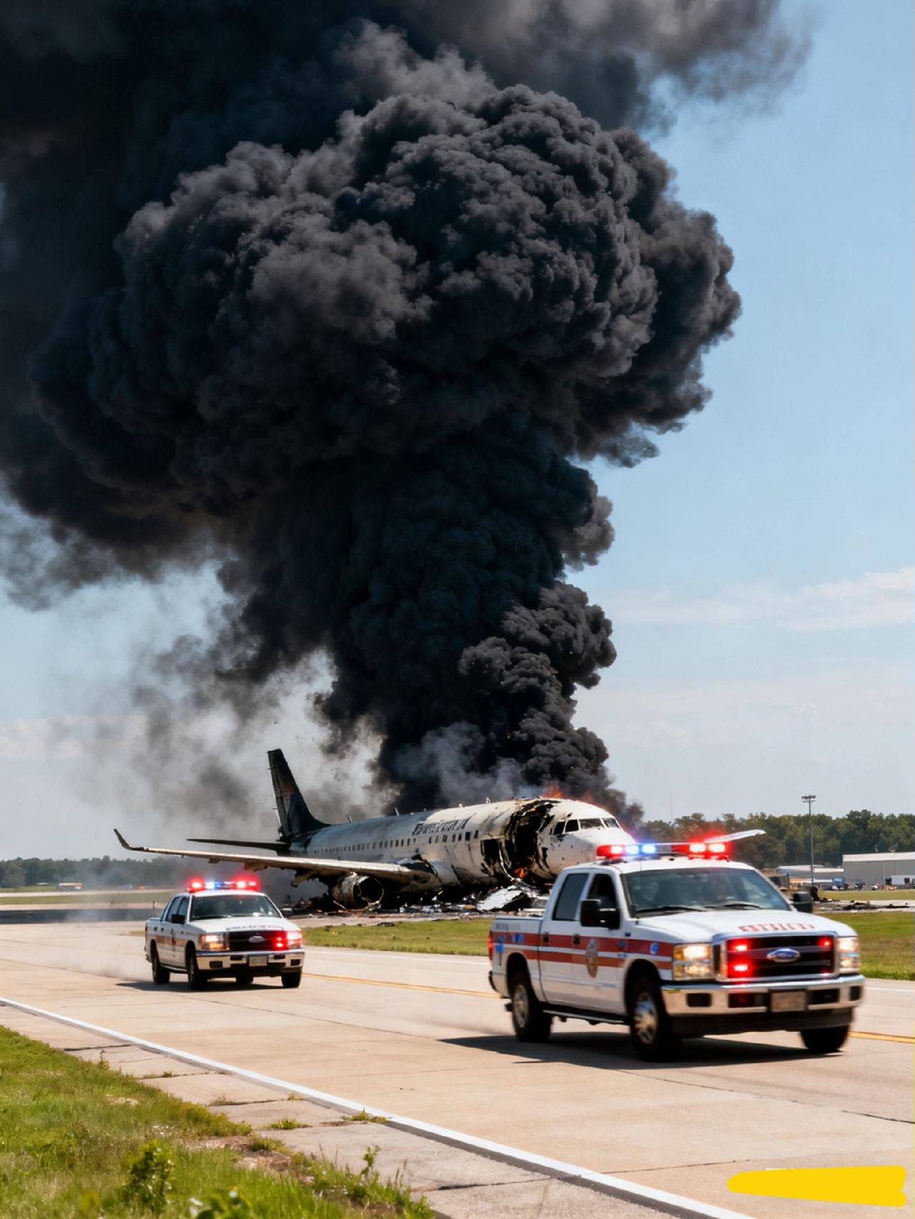 突发！美国肯塔基州机场浓烟冲天，飞机坠毁现场曝光，网友揪出19年前致命隐患