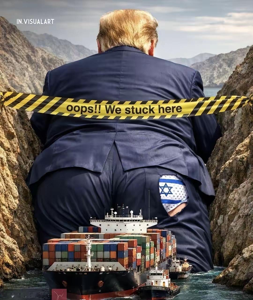 不得不佩服这位讽刺漫画师，一幅漫画却把当今国际局势最热点描绘得深刻、形象、入木三