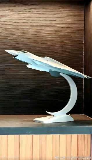 网络上又一个新奇的模型被发现了。这下颚的进气道有点像歼10的蚌式进气道，但是背上