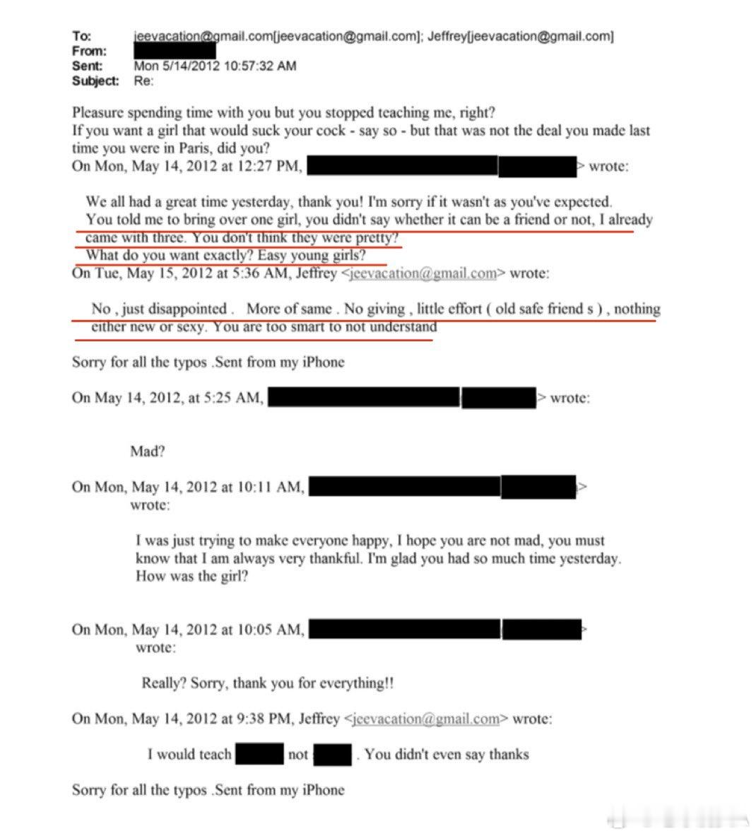 爱泼斯坦文件公布过于恶臭，十分禽兽。1，有人给爱泼斯坦带了些女孩过去，但他并不