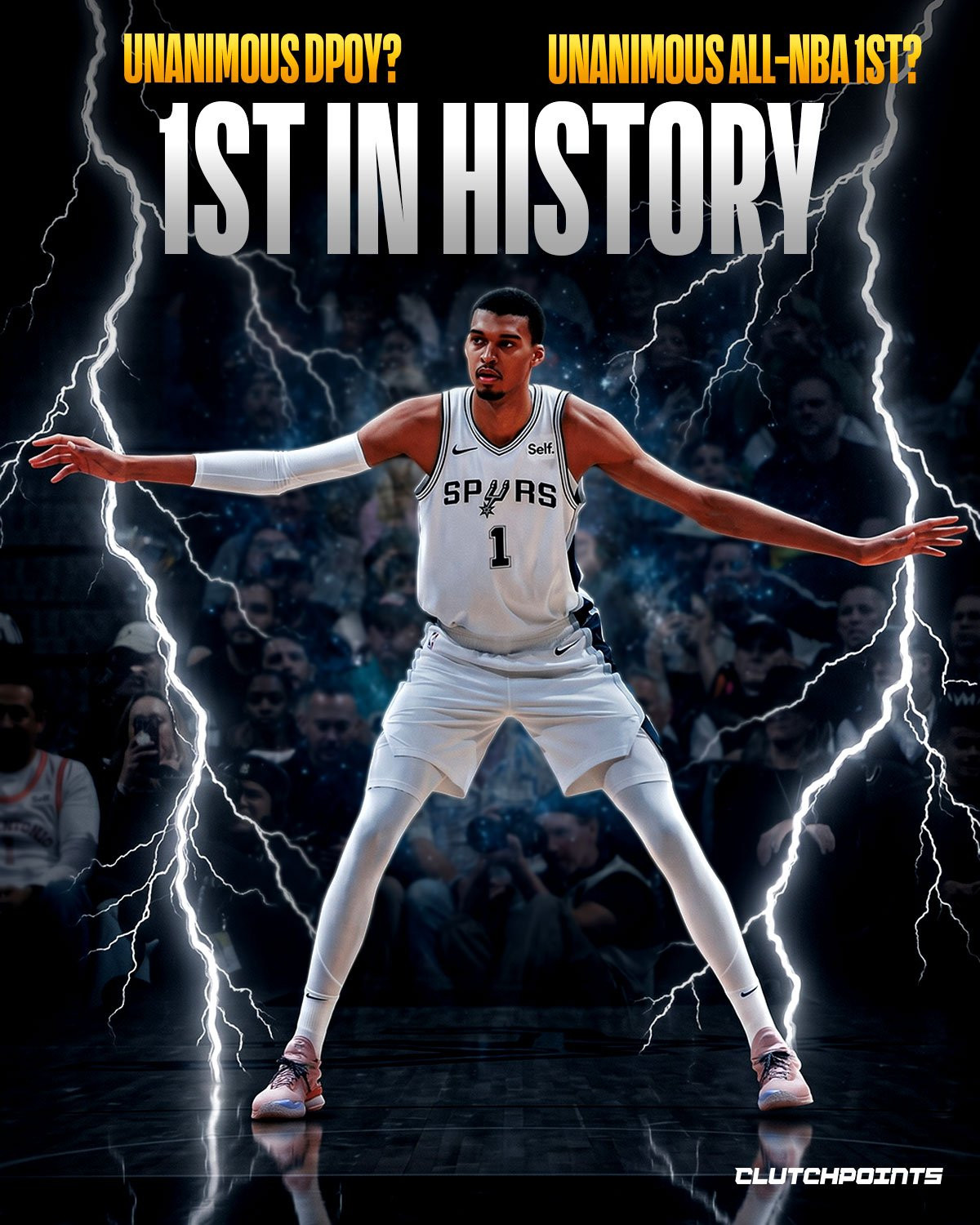 这个知识有点儿冷，现在曝光的所有奖项评选的选票里，文班亚马都是进入最佳阵容一队和