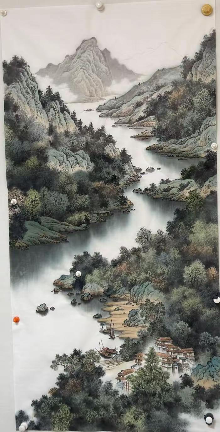 山居春和。水墨山水宣纸上的美带你走进古画里带你走进画里感受绘画的意境之美原