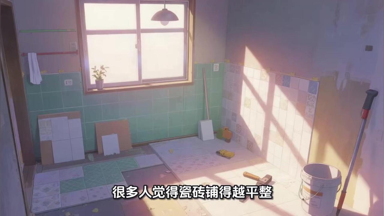 1️⃣很多人觉得瓷砖铺的越平整、缝隙越小越好看，这是大误区，必须留缝，瓷砖会热胀