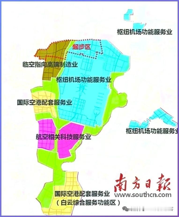 广州国际商业港原本在花都的规划中准备做临空高科技工业区。规划序列在花都手上本来也