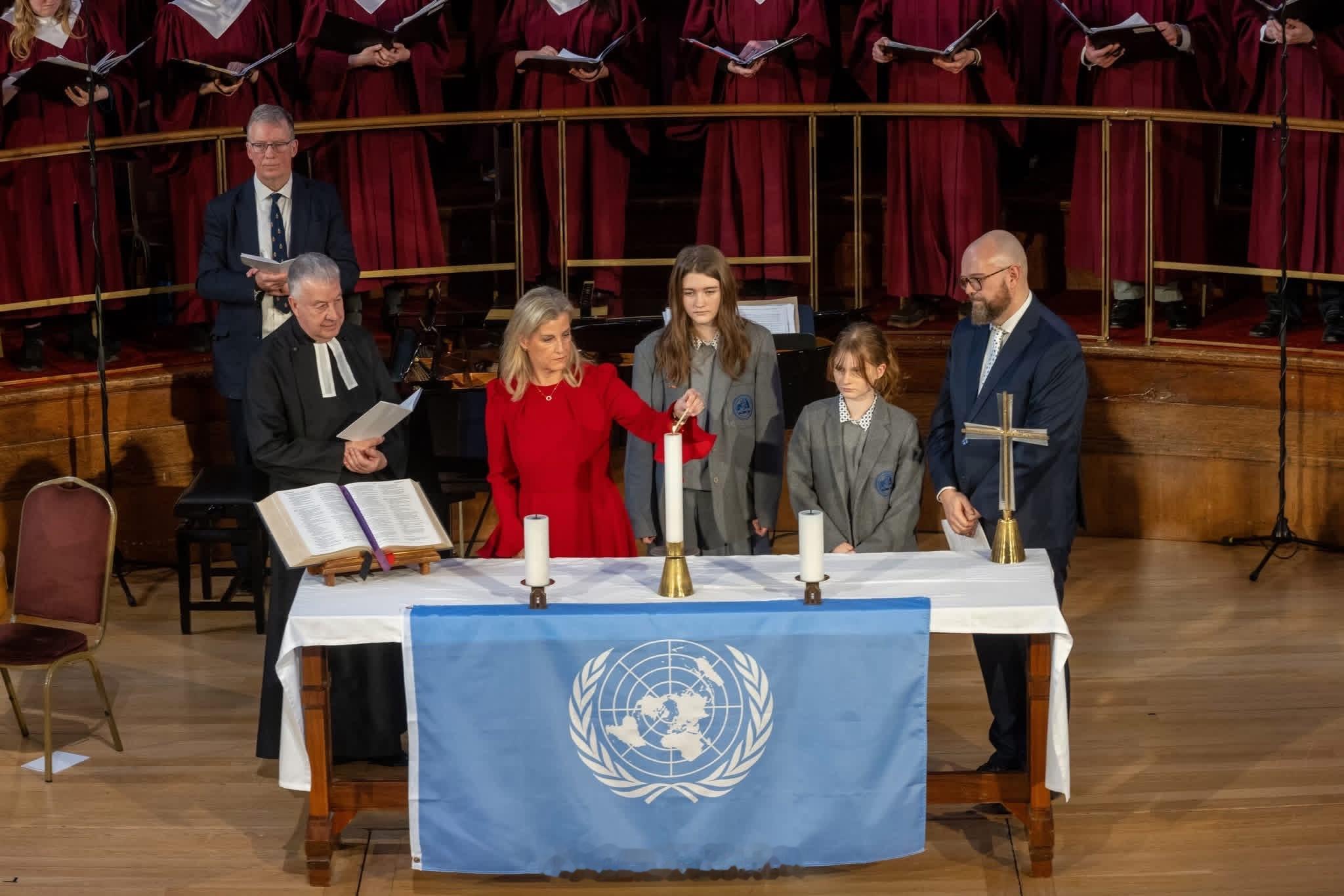 英国王室2026年1月17日，爱丁堡公爵夫人苏菲在伦敦卫理公会中央大厅（首届联