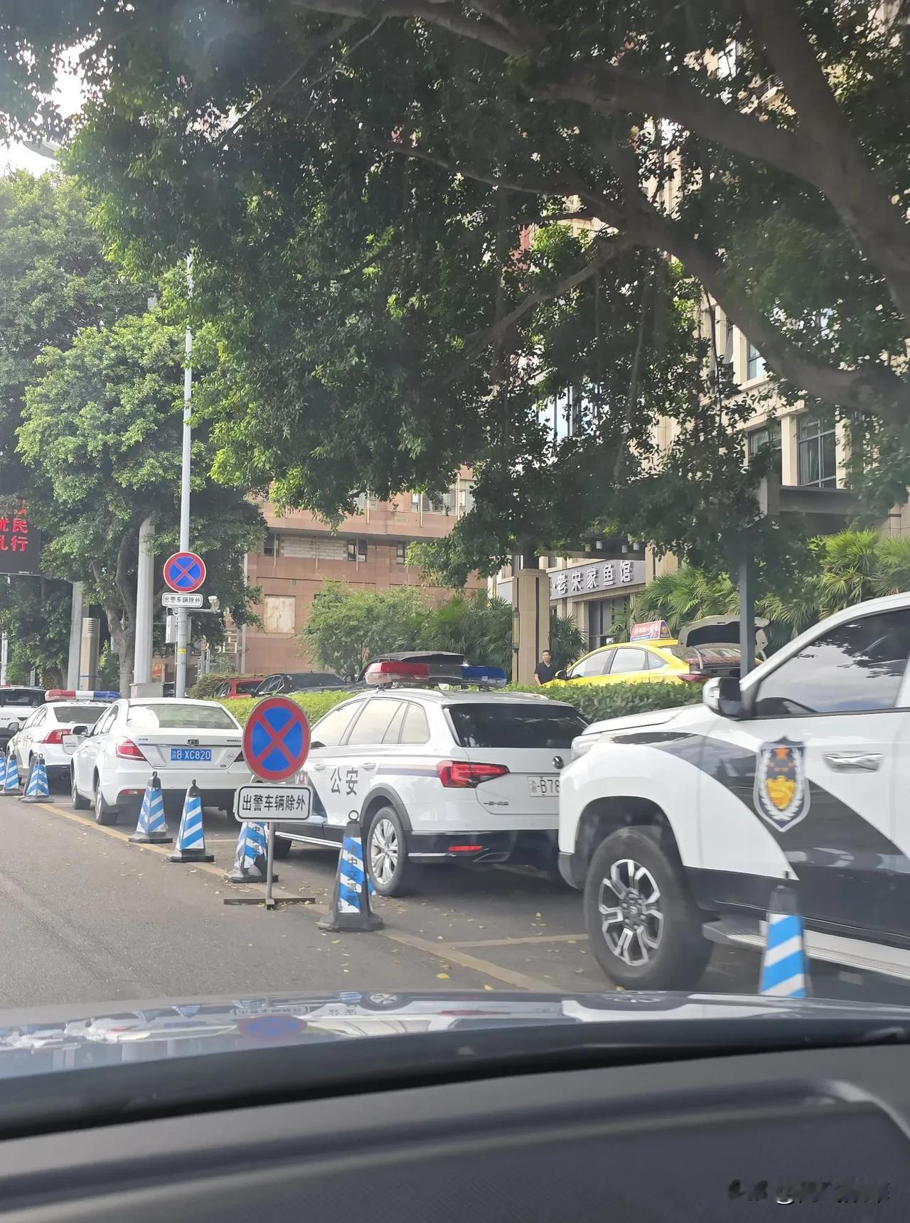 吉利占用警车的车位？要是理想停这里早被喷了理想车乱停理想违停警车后备箱