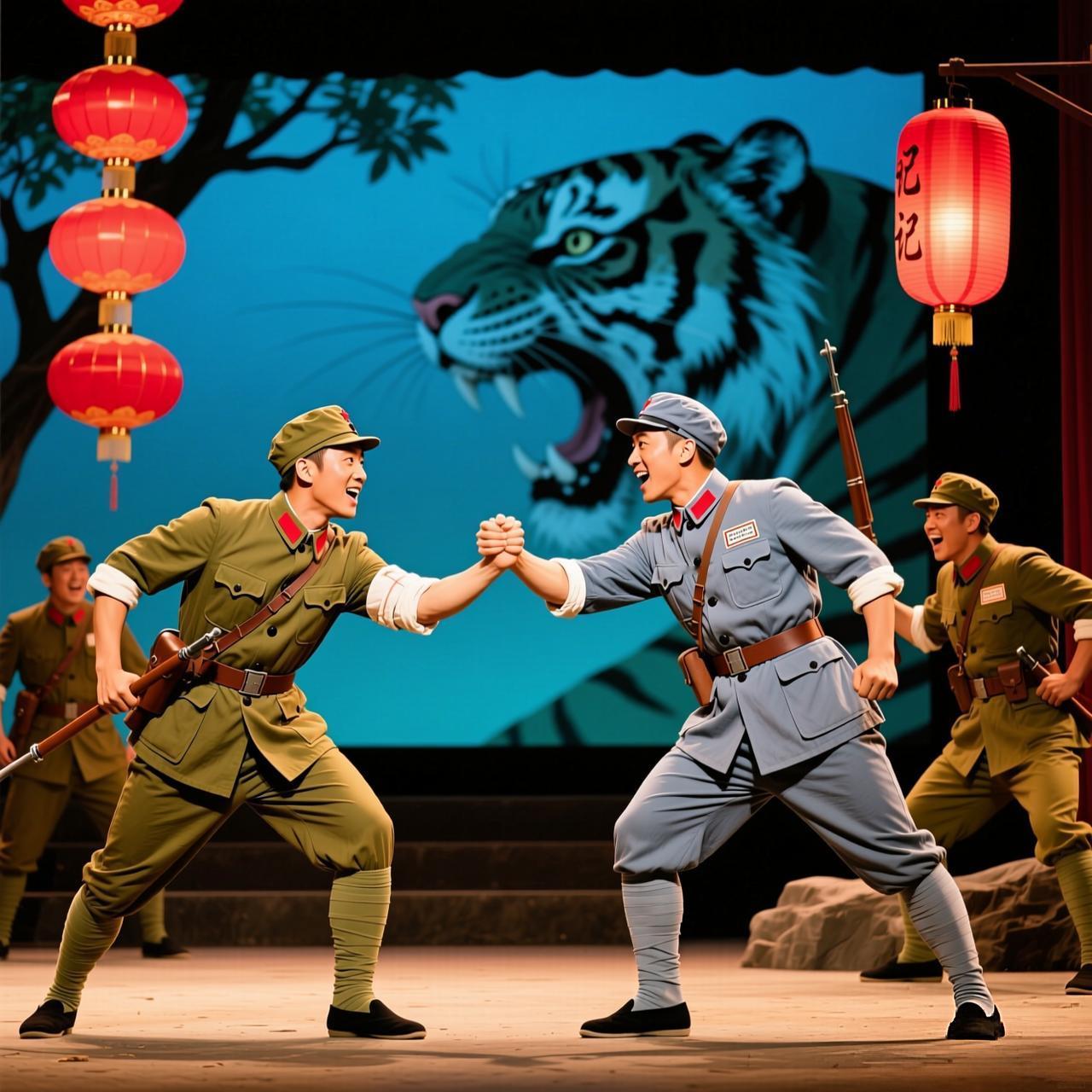 一些老剧目已经不好找了……1、《奇袭白虎团》表现的是抗美援朝。2、《红灯记