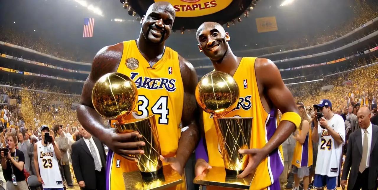 NBA2002年总决赛科比，奥尼尔数据对比。第一场湖人99-94篮网。奥尼尔