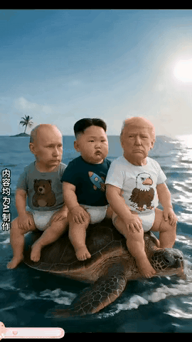 哪个有才的网友把三个大佬搞成穿尿不湿的小孩还有人说少了超市蒜苗好像差点意思