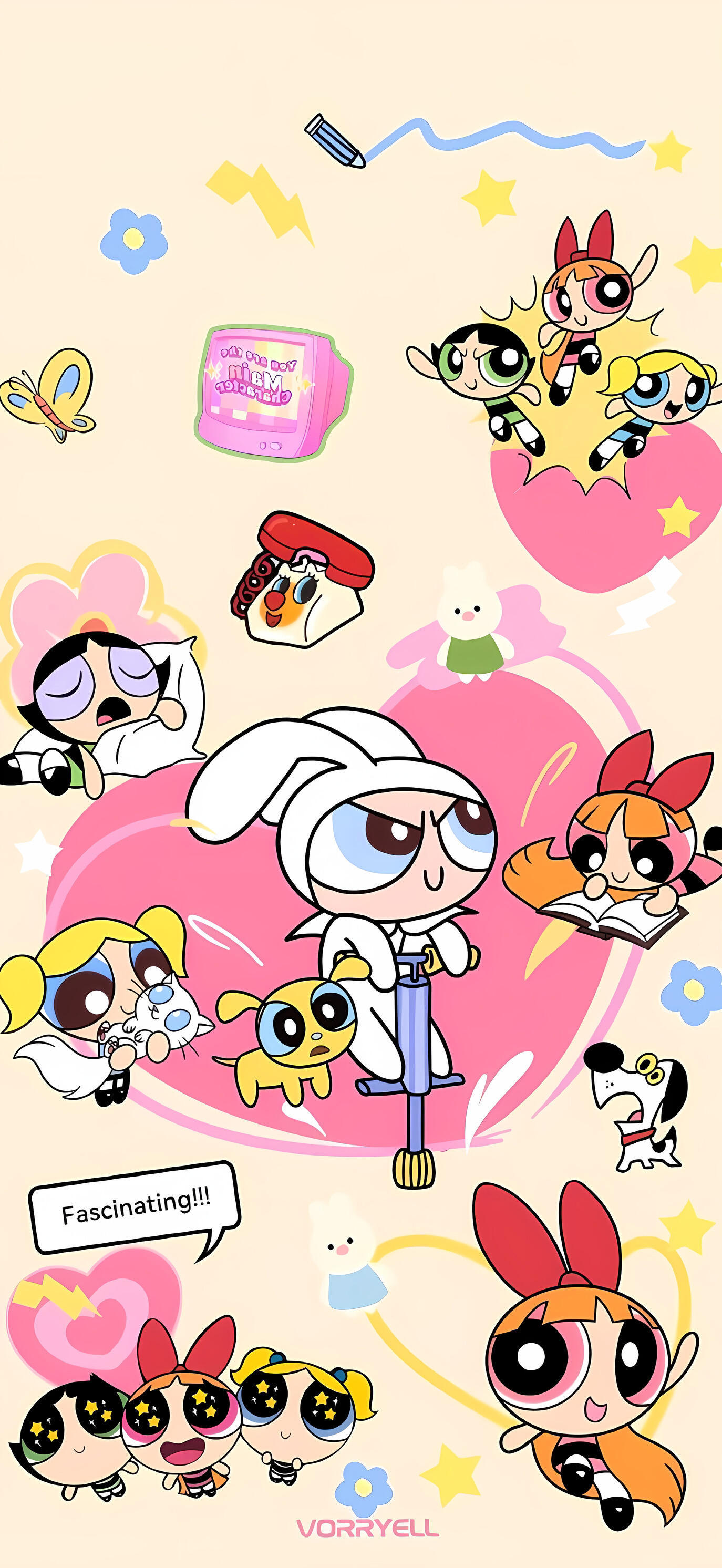wechat｜飞天小女警｜可爱壁纸｜卡通壁纸｜高清壁纸｜可爱聊天背景图｜无水印手