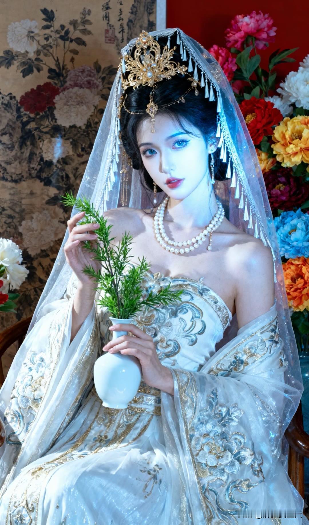 一方净土，三柱清香，愿我所想，如我所愿。美女人像群古装美女