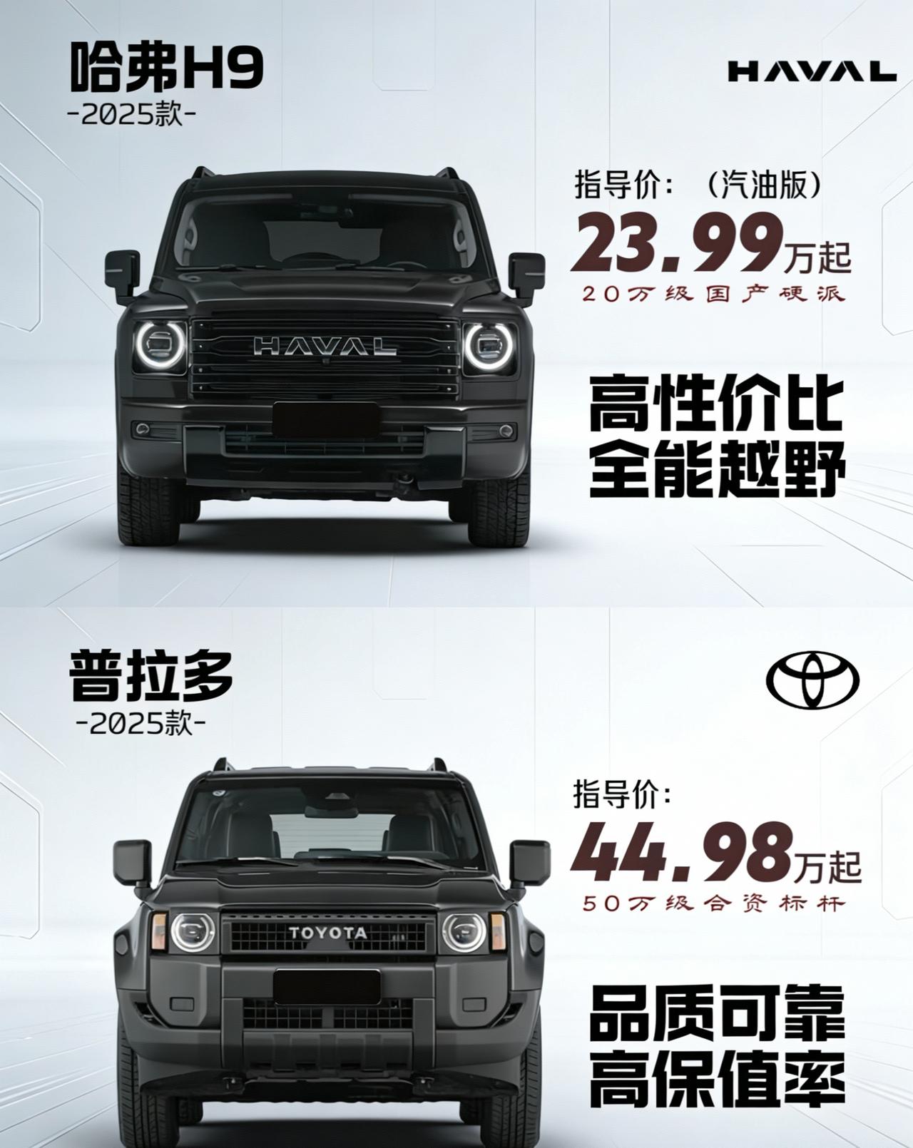 巅峰对决！25款哈弗H9和全新普拉多-PK场价格维度【哈弗H9】：23.99