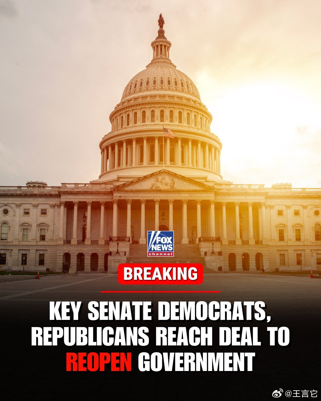‼️突发新闻：据一位知情人士向福克斯新闻透露，共和党人和足够多的参议院民主党人