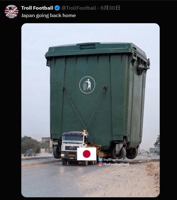 世界杯上老外揶揄日本搞的AI图，标题是“日本回国”~简直笑死了[笑着哭]日