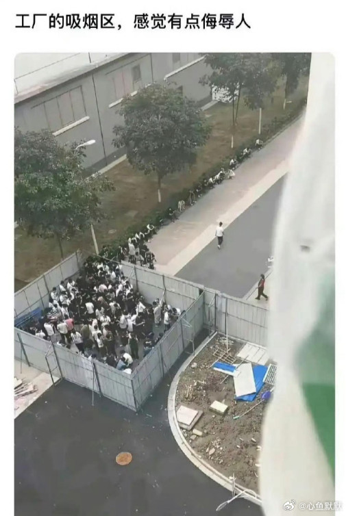 工厂的吸烟区，是不是有点侮辱人了？