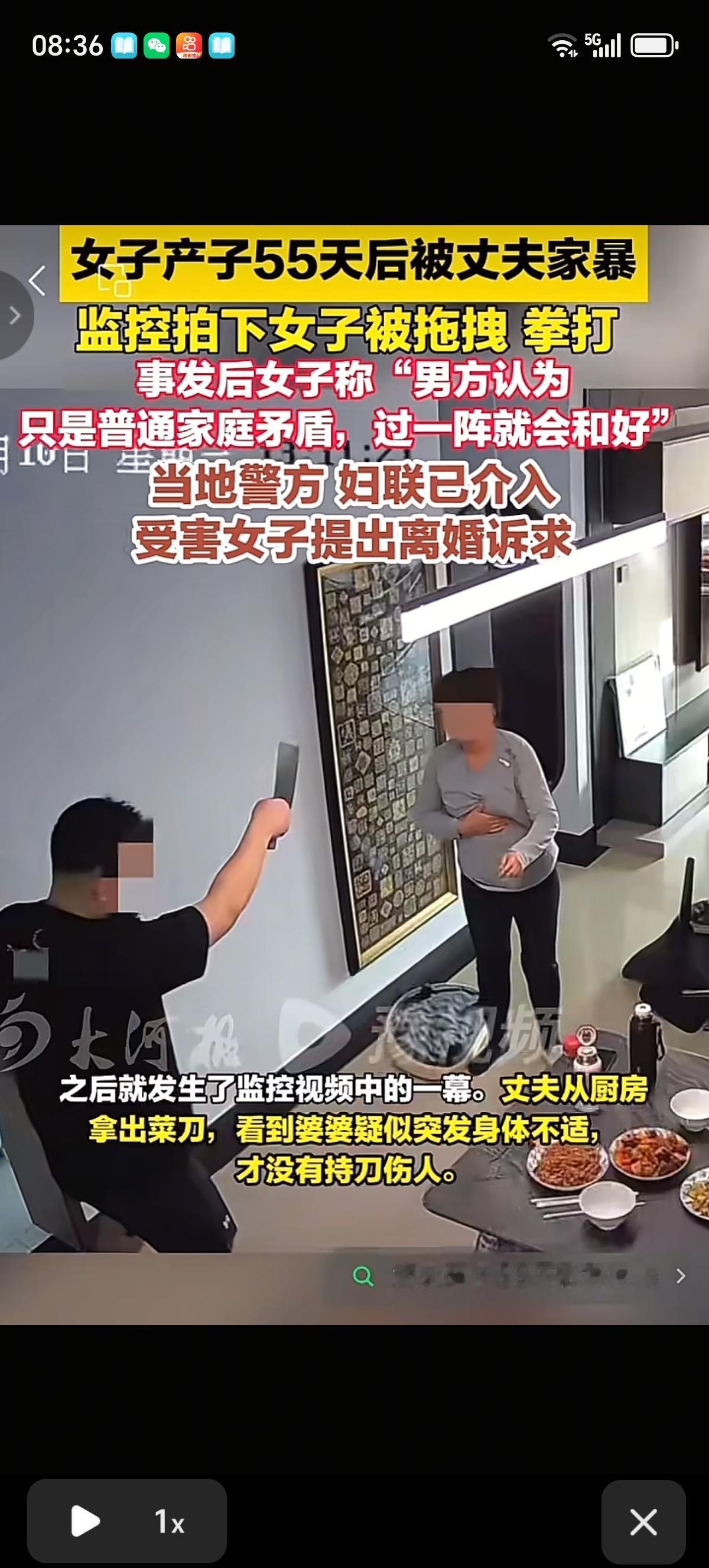 妻子生下儿子55天后被丈夫踹肚子，打成脑震荡，当着婆婆和和娘家妈的面都不收手。还