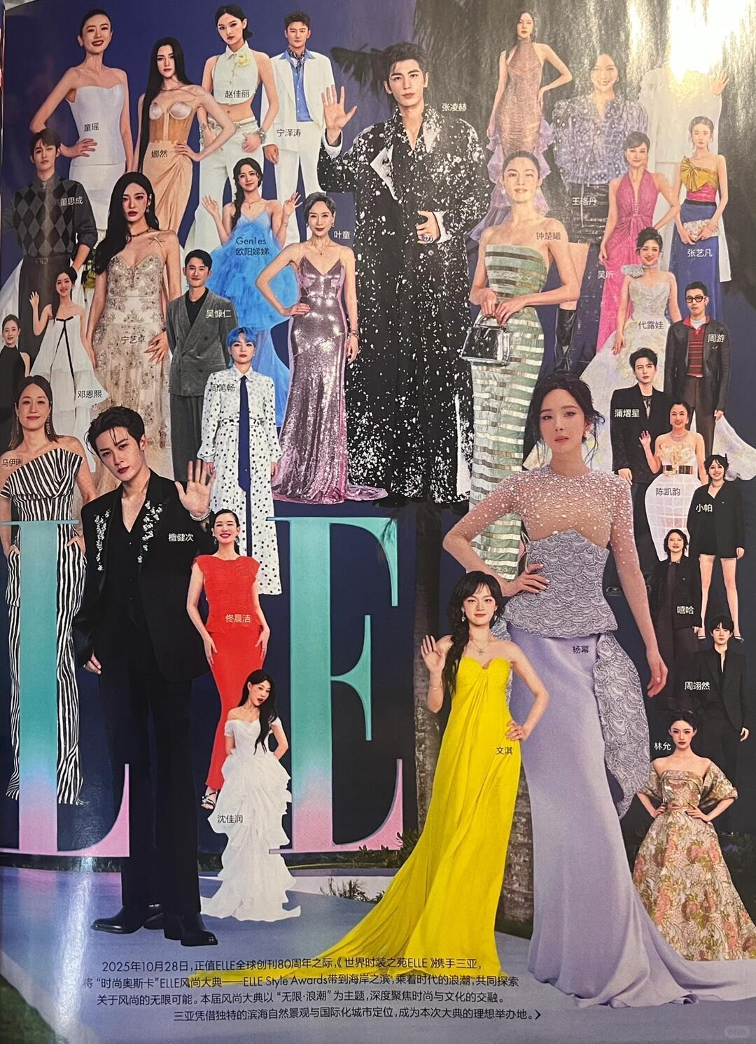 杨幂又一年elle风尚大典，好大一个幂（图1为2025年，图2为2022年）