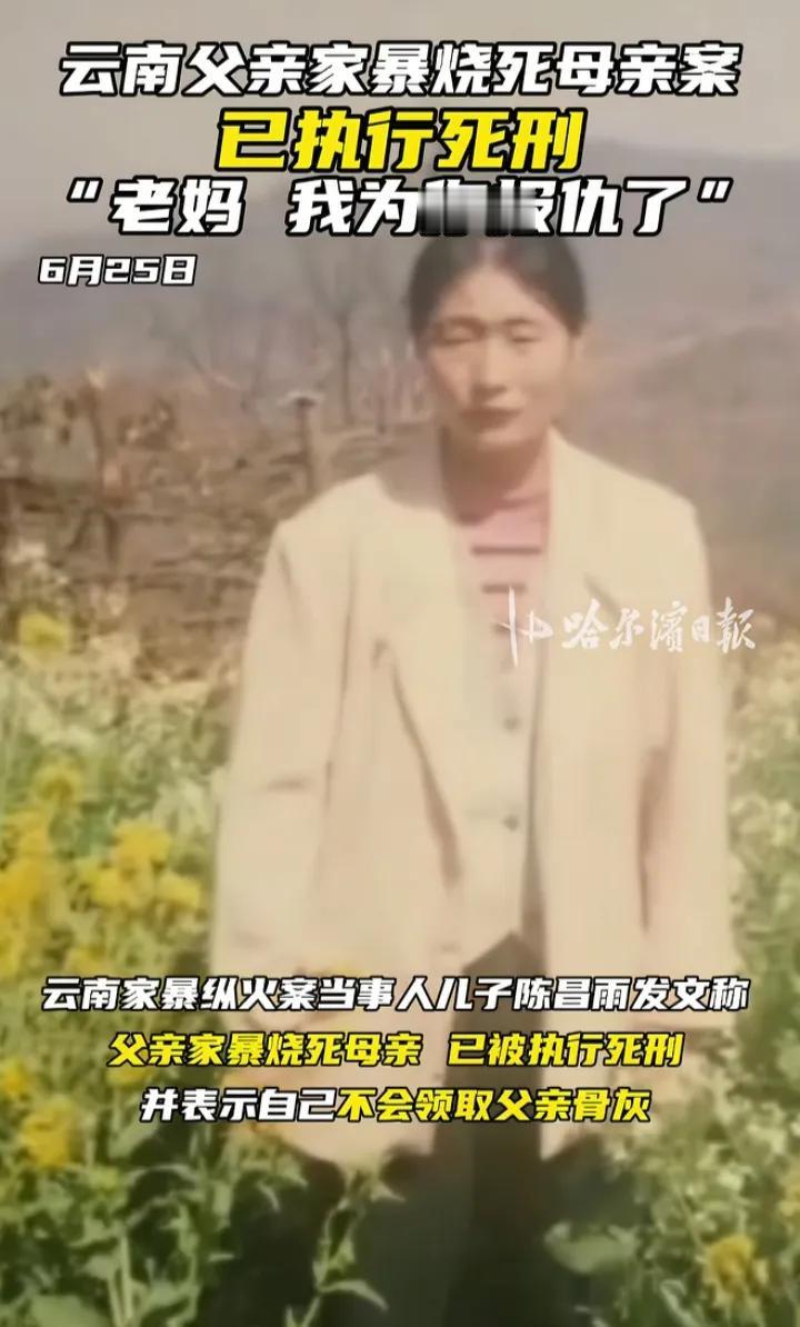 “妈，我给你报仇了。”近日报道，云南，因为家庭矛盾，父亲当街往母亲身上泼汽油点火