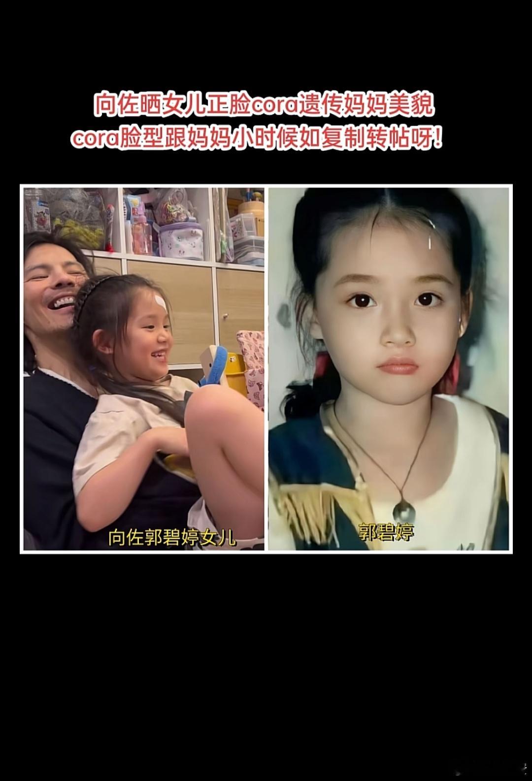 向佐的女儿好漂亮啊！简直和郭碧婷小时候一模一样，但是和奶奶向太也有几分相似！爸