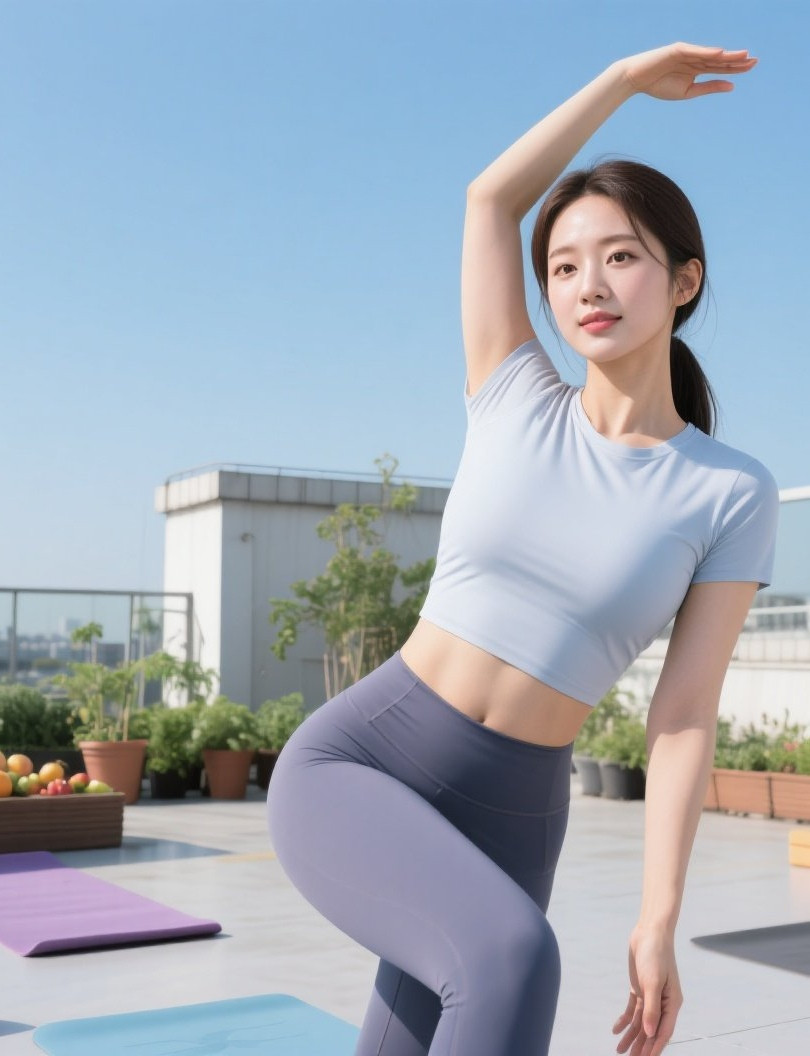 天台瑜伽韵飞扬，紧身衣里好风光
