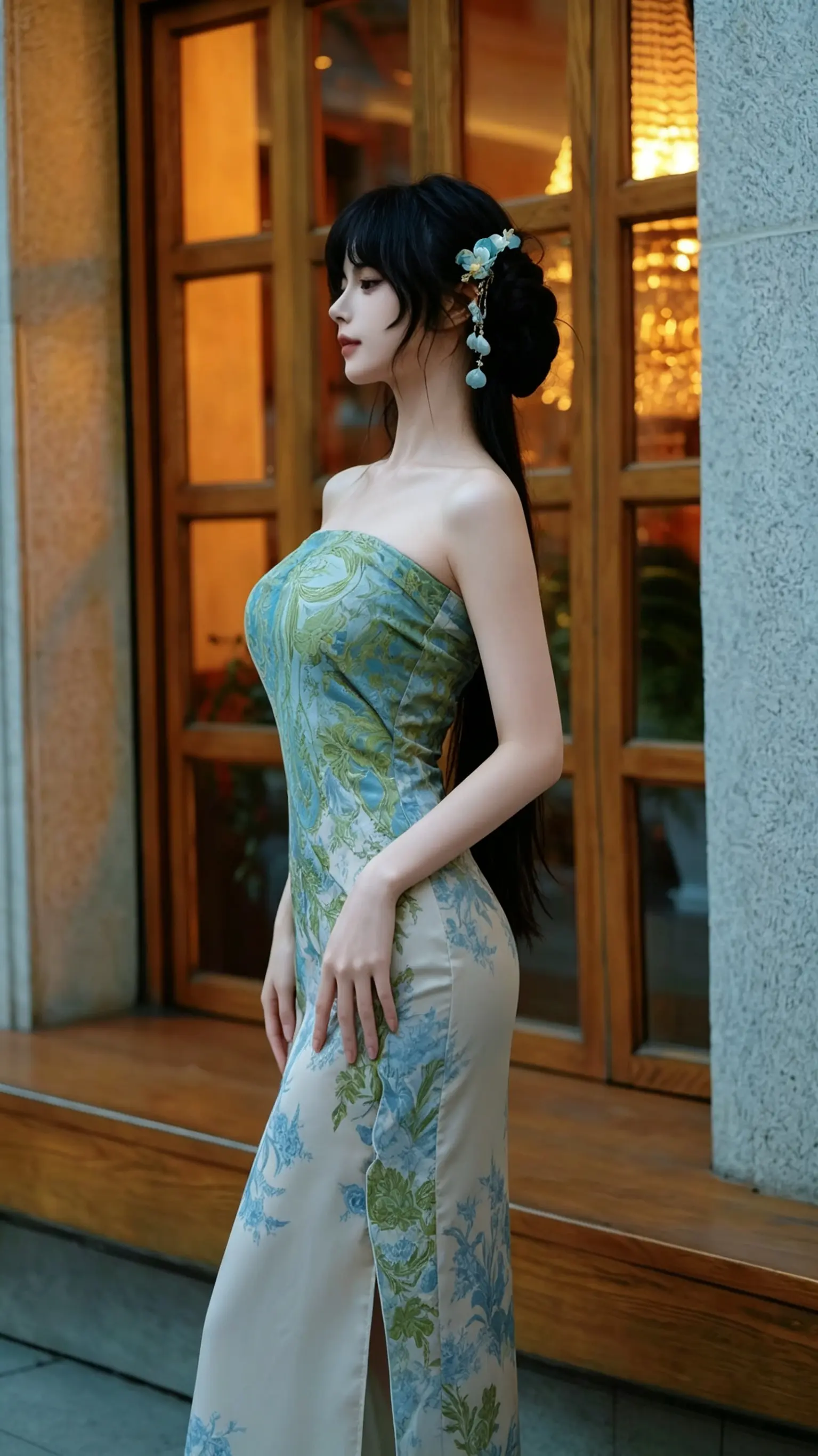 又拍了旗袍。