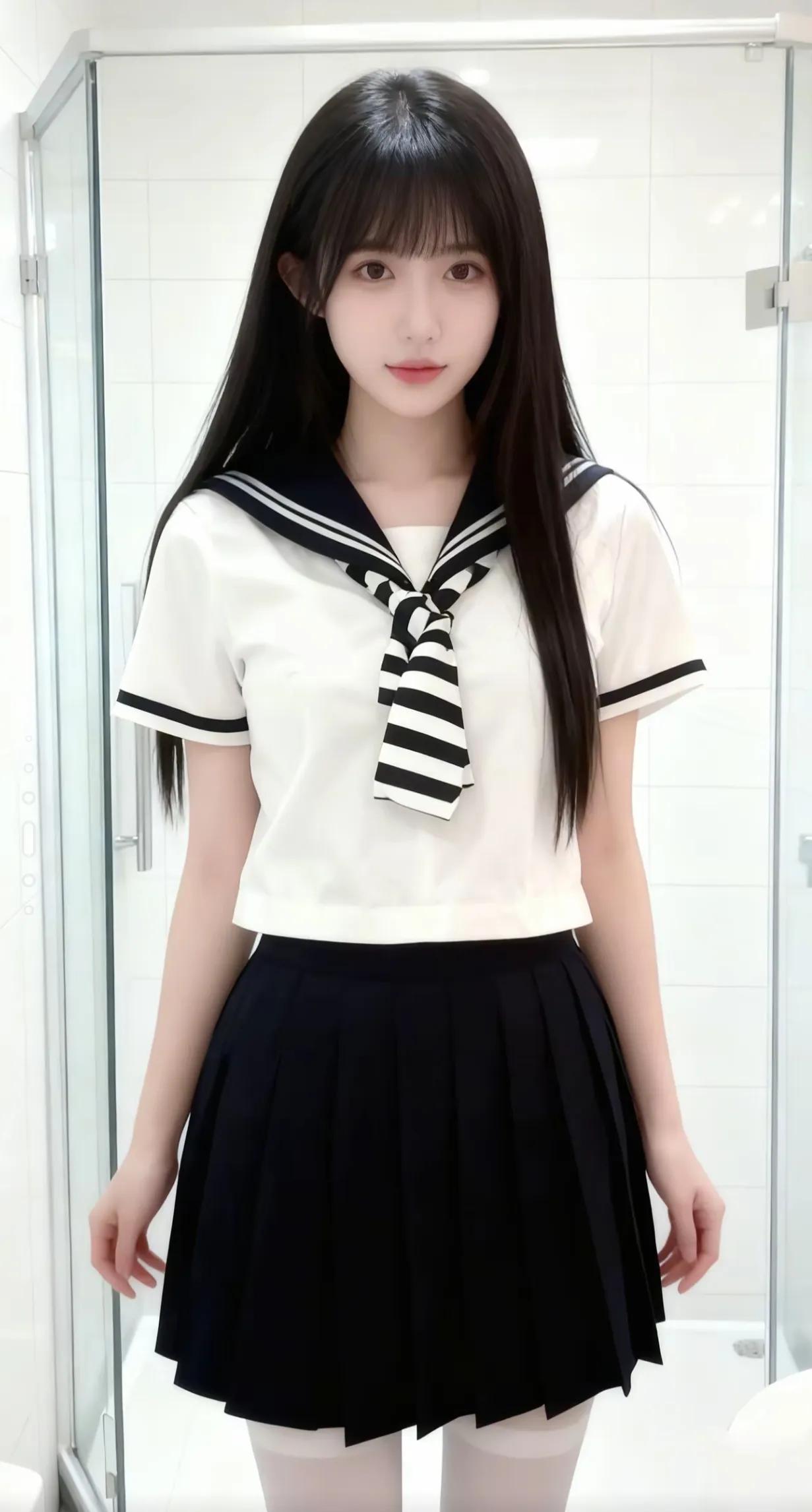 水袖拂清风，美人似水仙。淡雅汉服美女水墨竹纹裙水漾纱裙写真粉裳荷韵粉衣荷