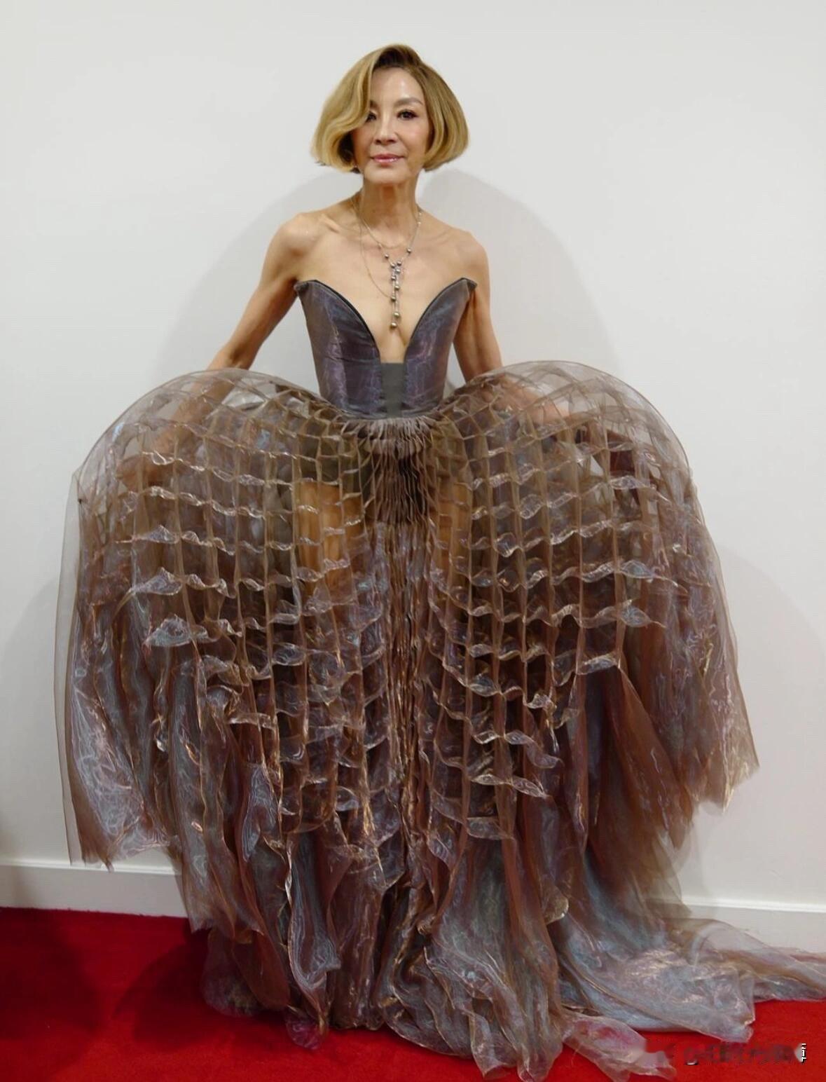 杨紫琼红毯礼服神似“羊肚菌”，大中午的都给我看饿了～～杨紫琼这次的造型属实是