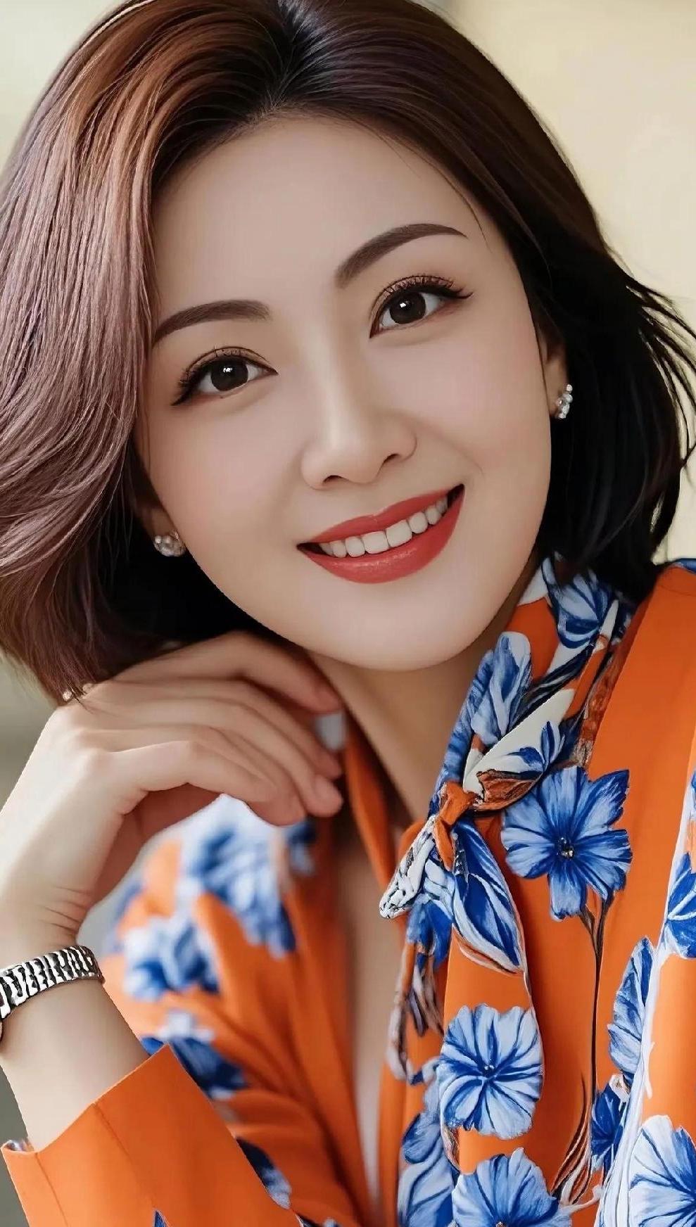 笑颜如花绽，春光满面生。