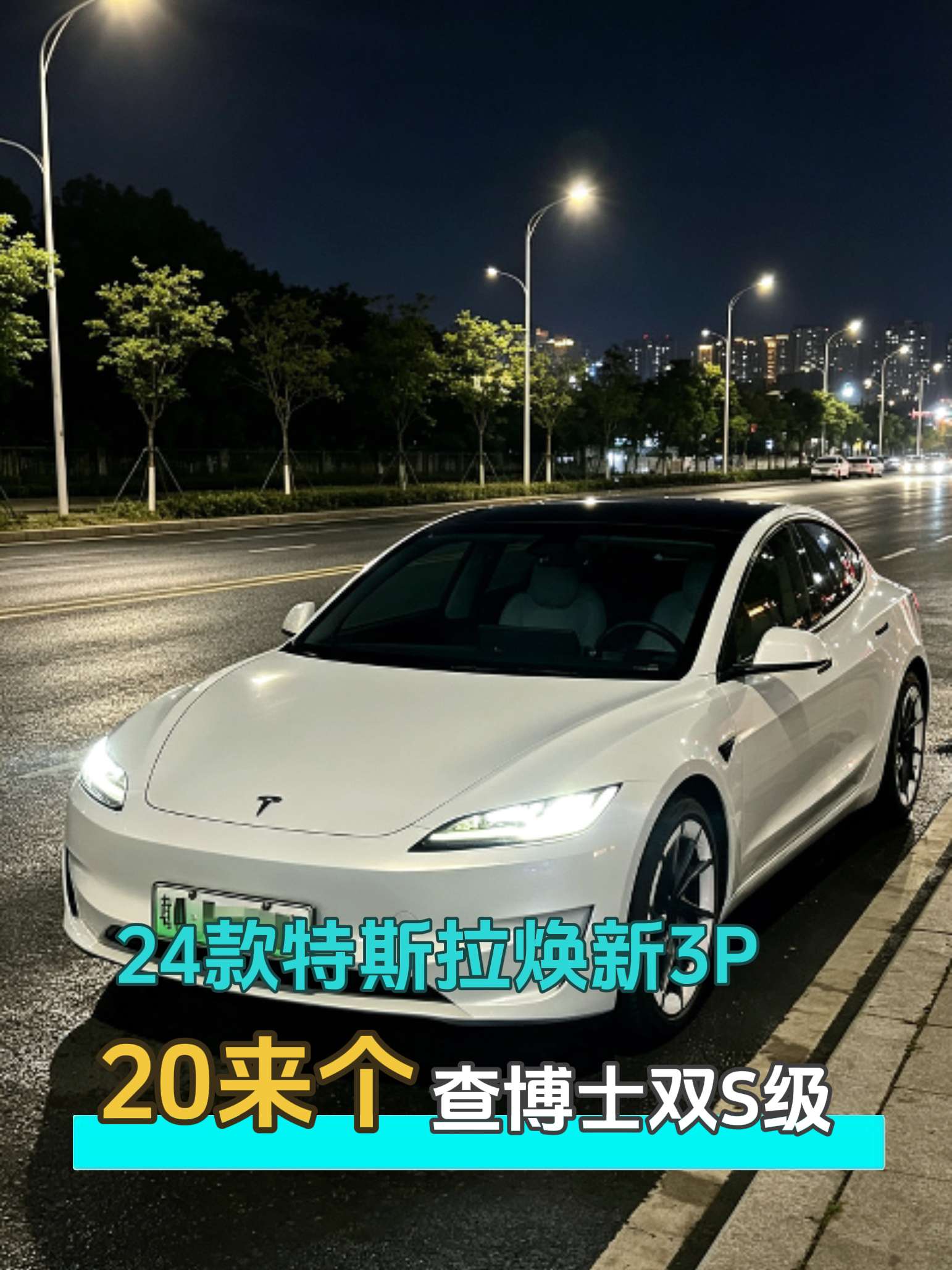 24款特斯拉焕新model3Performance，白外白内，4.7万公里。双S级检测报告。特斯拉m
