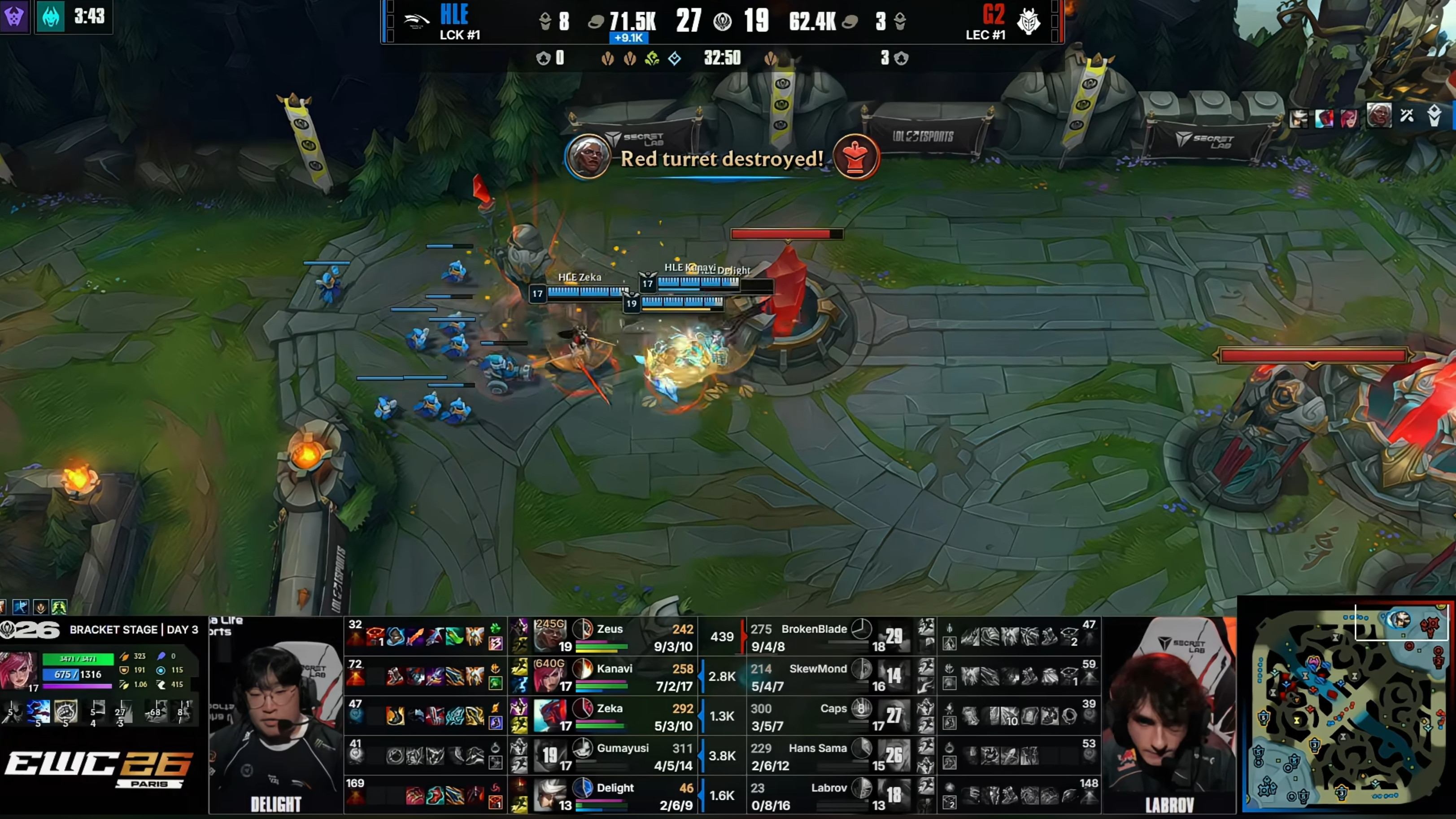 【HLE1-0G2】HLE上中野三兄弟无情开抽，3v5甚至能杀四个，G2中期
