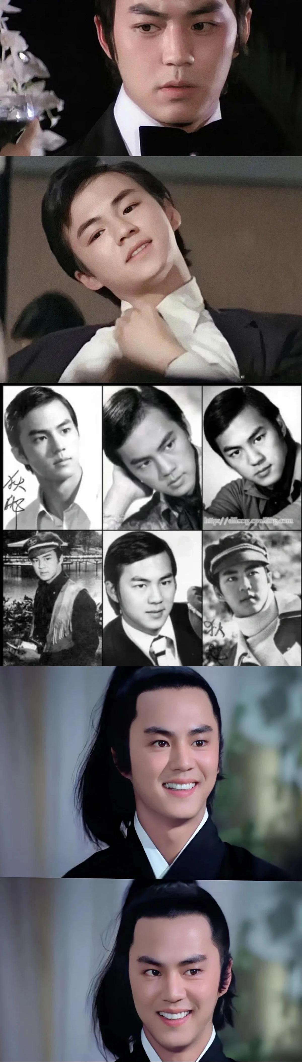 小时候看《英雄本色》就没觉得他帅，最近看他早期的电影，嚯—真是帅，香江第一美男的
