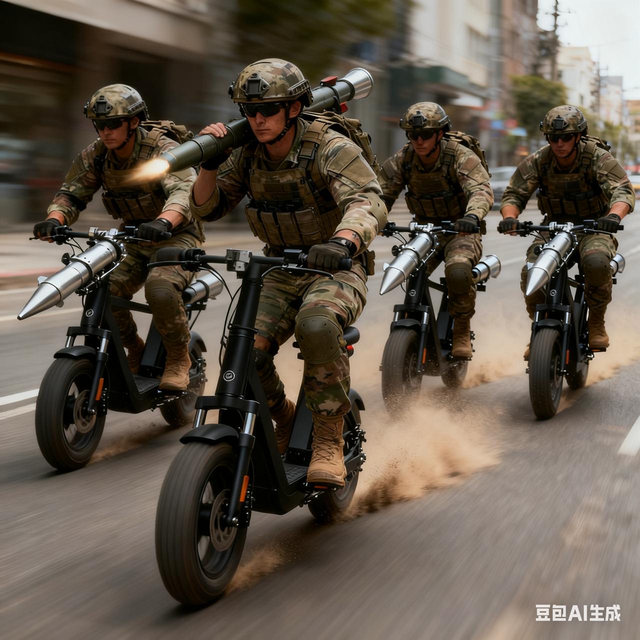 如果这种班组每个人都拥有一辆电功单车，那战场打了就跑就更完美了，静音，载重可以，