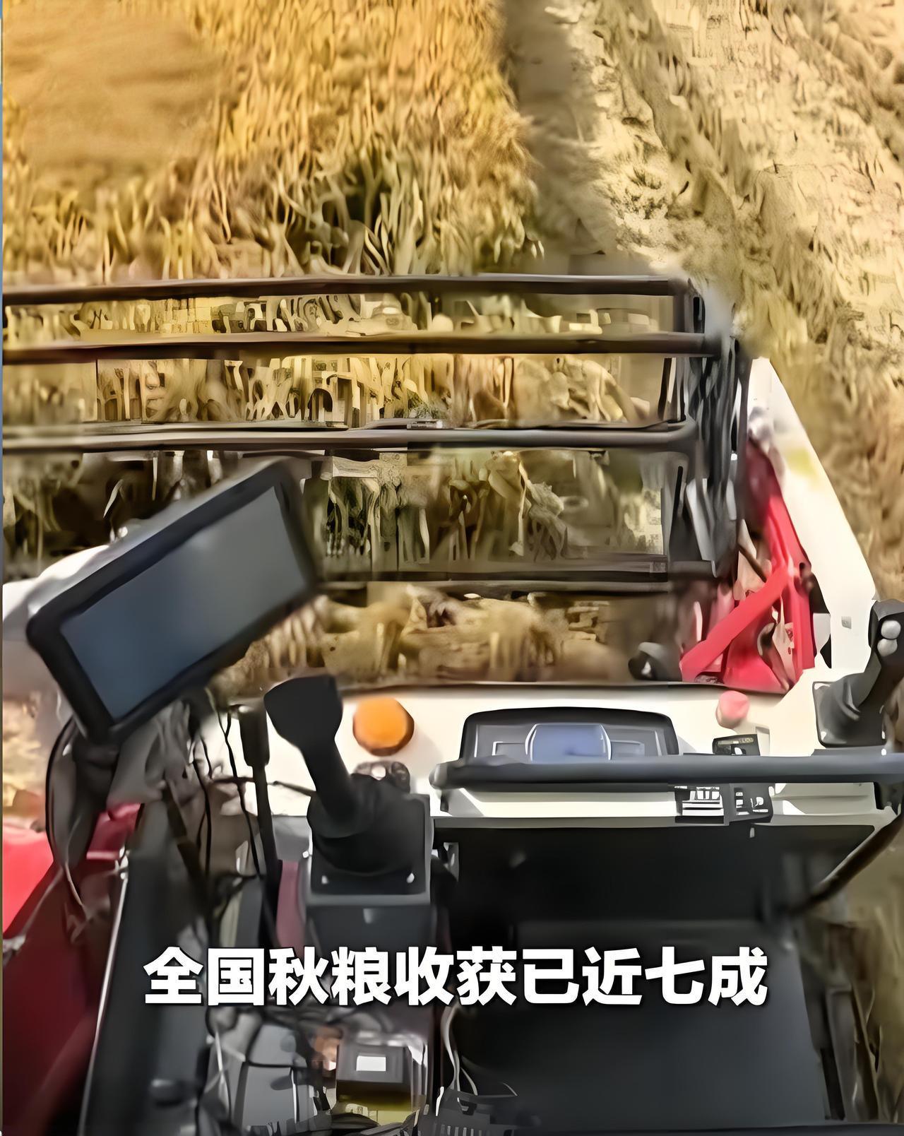 全国秋收近七成，“中国饭碗”端得更稳！农业农村部农情调度显示，全国秋粮收获已近