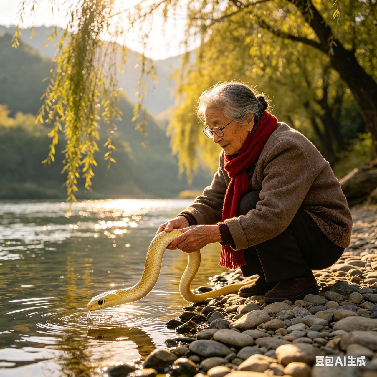 连平村的龙丰被人告知：“你奶奶的坟头上盘着一条花白大蛇，赶都赶不走。”龙