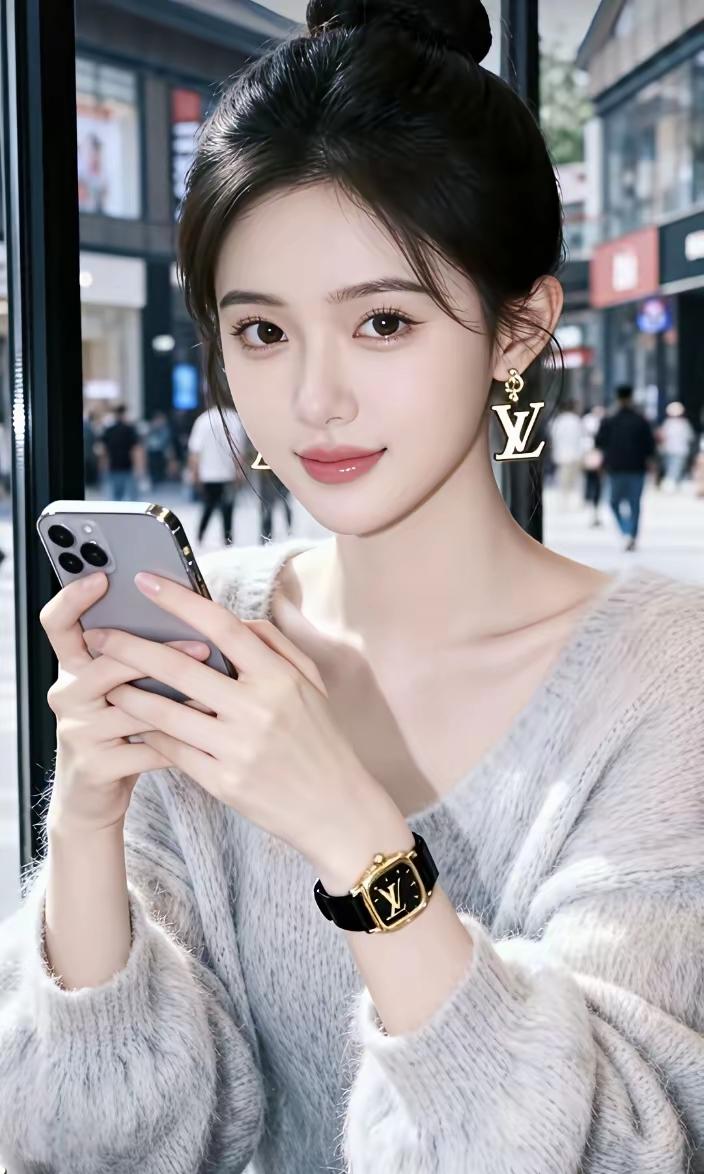 玉手轻抚屏，繁华映眼帘。