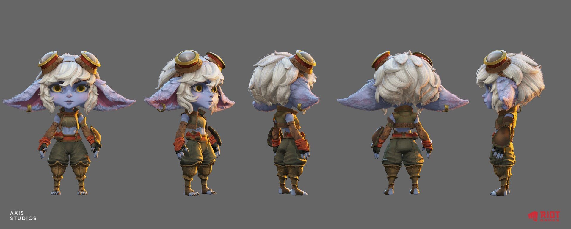 英雄联盟宇宙动画崔丝塔娜，提莫，库奇模型设计英雄联盟