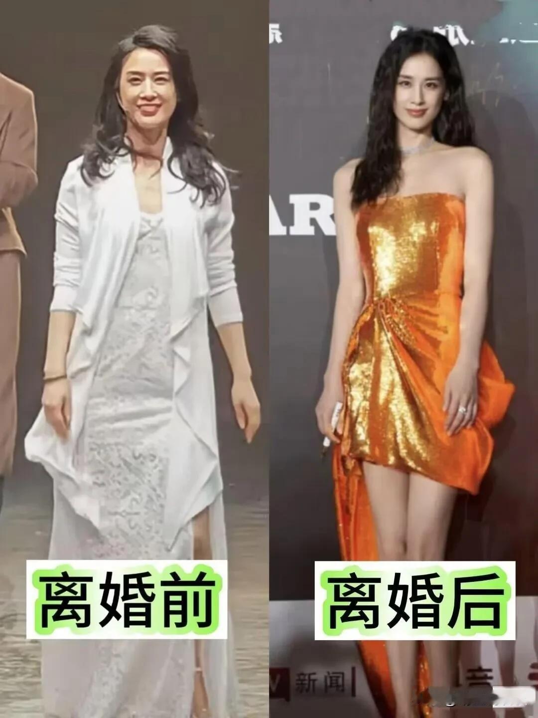 黄圣依离婚后状态不要太好，容光焕发不说，举手投足尽显自信优雅，原来不好的婚姻