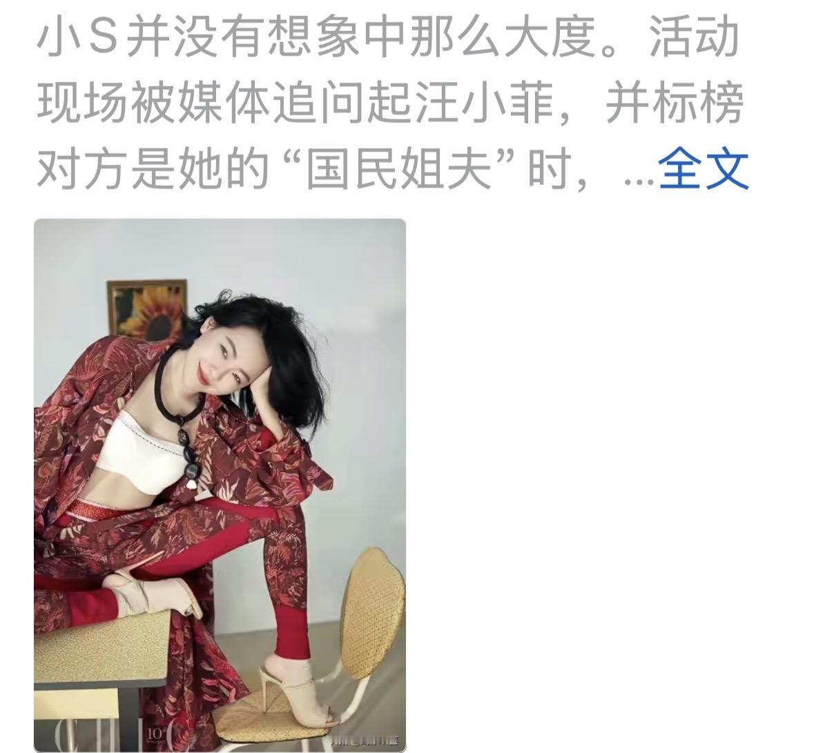 小S真的是很讨厌小菲了，采访人家问她的时候，说到小菲，她说不要提问不相关的人，说