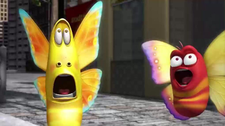 爆笑虫子: 小红和小黄长出翅膀飞向花花世界,不过帅不过三秒!