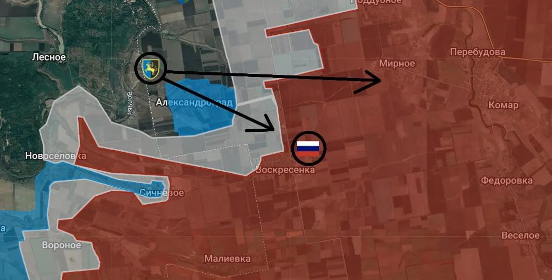 扎波罗热战线：乌克兰军队在亚力山大洛夫斯基方向攻入沃斯克列申科。这里驻守的是俄军