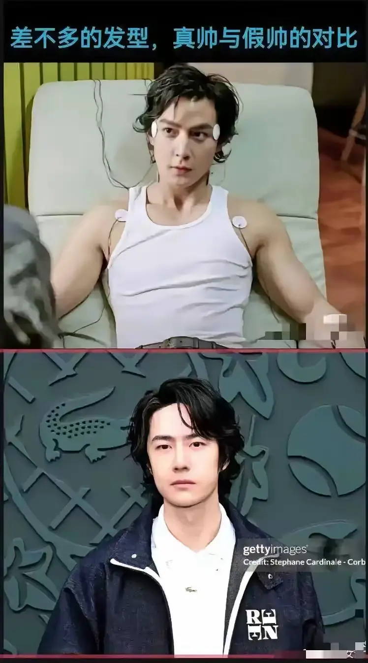 差不多的发型，吴彦祖更帅