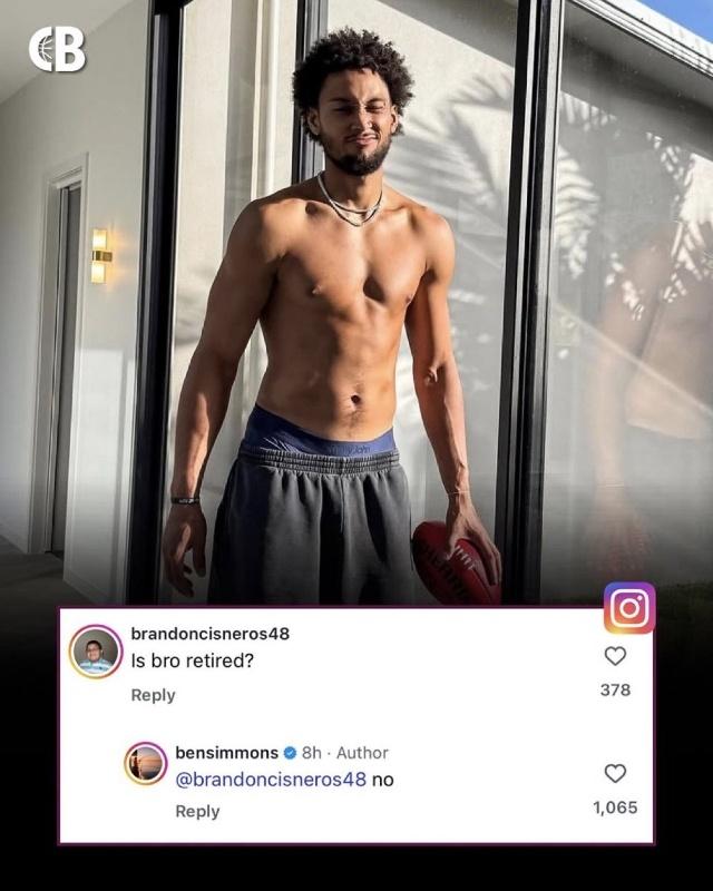 本西蒙斯亲自下场证实，他并没有退役！他只是没队要我的观赛搭子NBA​​