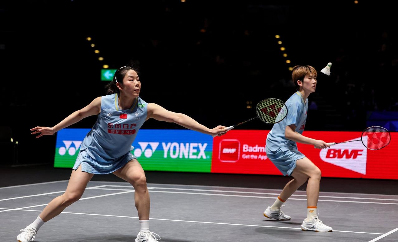 贾一凡/张殊贤晋级女双决赛!3月14日，超级300瑞士羽毛球公开赛女双半决赛，