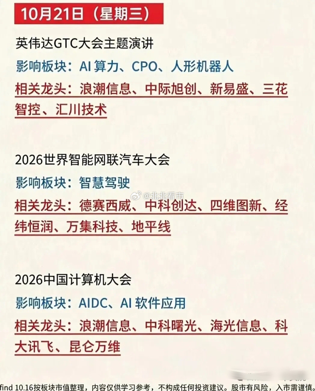 下周财经事件前瞻，A股重头戏扎堆来袭！多条主线迎来催化窗口。10月19日-23日