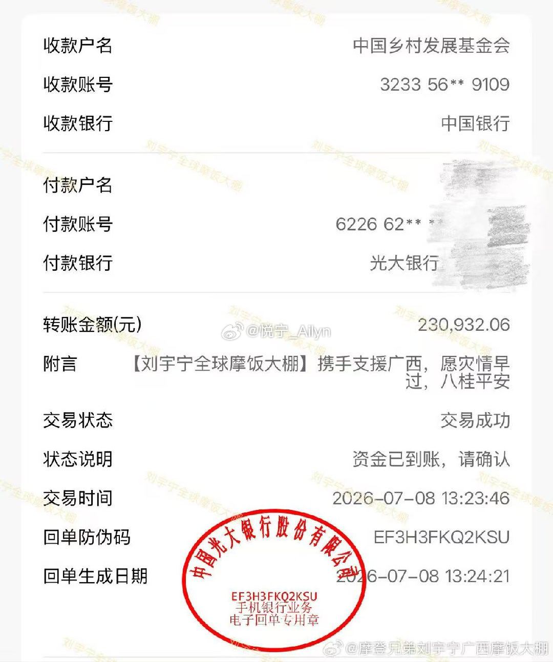 刘宇宁粉丝刘宇宁的粉丝粉随正主。公益次次不落，打榜次次不差。