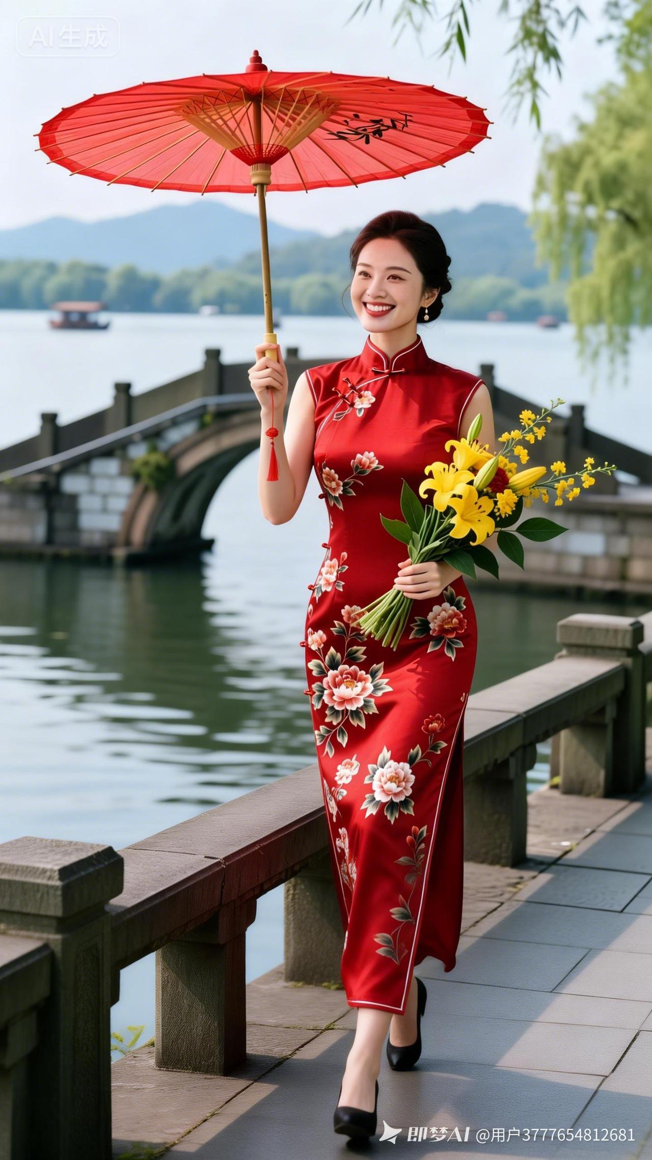 优雅旗袍，江南水乡，笑靥如花！