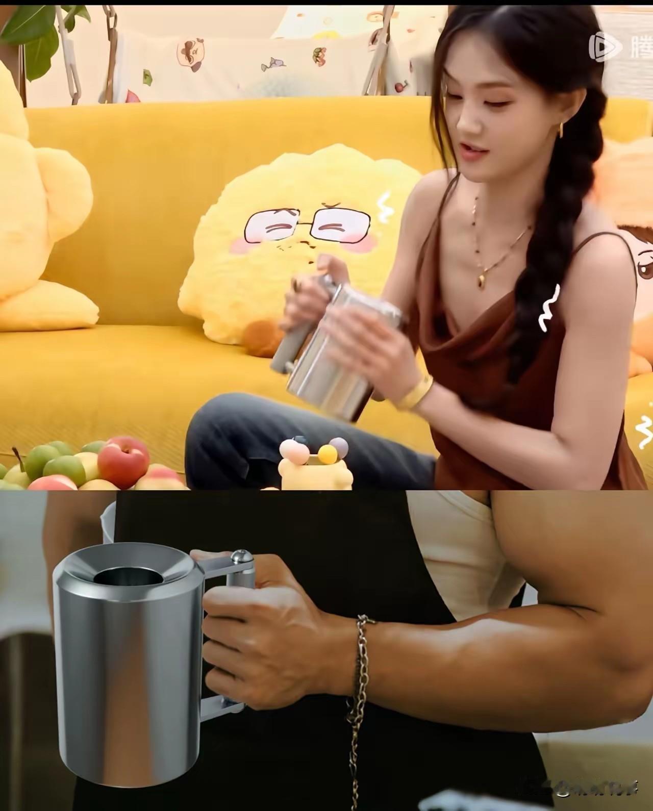 李一桐那个杯子刷到了。不是因为她瘦也不是因为杯子贵。是那玩意八公斤，